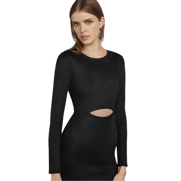 BCBGMAXAZRIA Whitley Dress in Black With Peek-A-Boo Front Cutout - Picture 5 of 13
